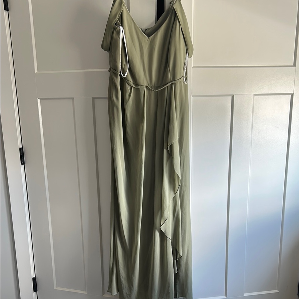 Elegant Olive Green Evening Dress